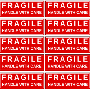 Fragile handle with care stickers