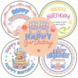 happy birthday stickers